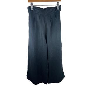 Free The Label Women's Size Medium Monaco Pants Linen Black Lagenlook‎